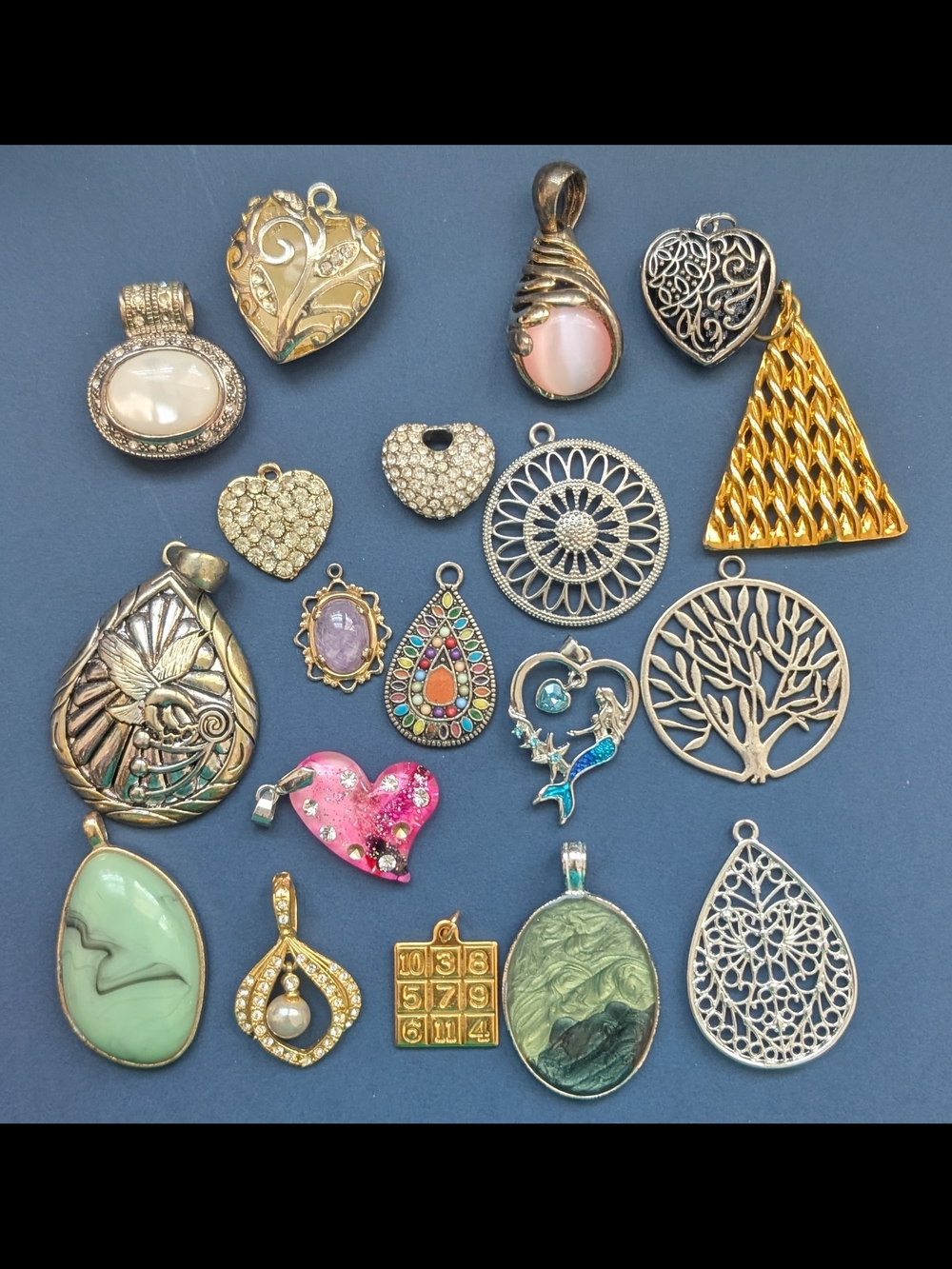 Assorted Women’s Pendant Charms - Mixed Metal and Gem Tones